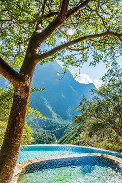 Amazing view at the relaxing thermal baths of Tolantongo