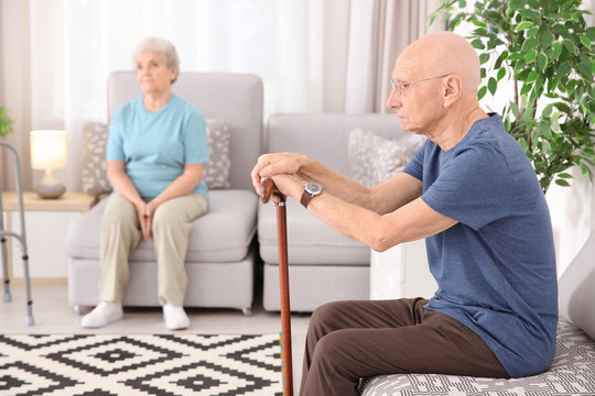 Senior people at home. Elderly care
