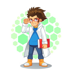 Cool Scientist Mascot Character