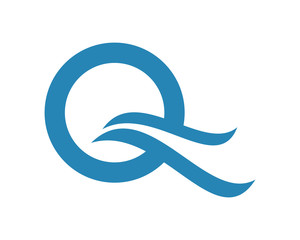 blue alphabet Q typography typeset font image vector icon symbol