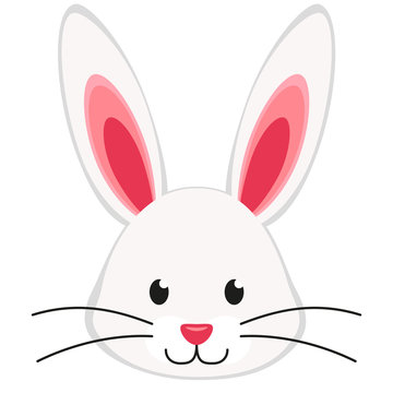 Cartoon rabbit bunny face icon poster.