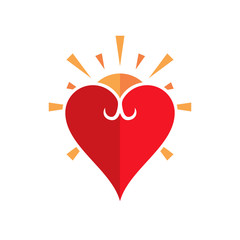 Sun Love Logo Icon Design