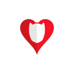 Shield Love Logo Icon Design