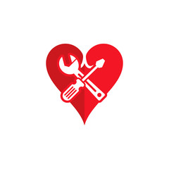 Repair Love Logo Icon Design