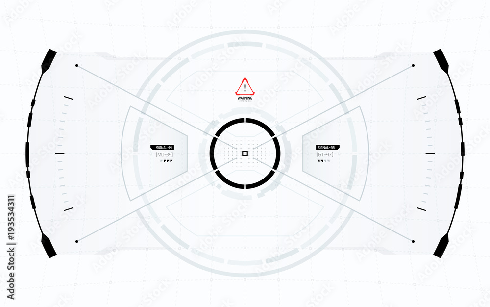 Wall mural sci-fi concept of future vector hud interface screen. virtual reality view display. hologram technol