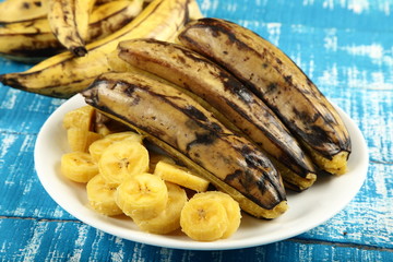 Tasty vegan dish- steam cooked organic banana