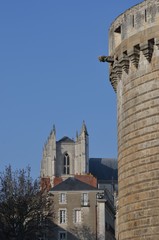 Fototapeta premium Cathédrale et château de Nantes, France