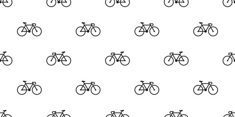 Cotton fabric bicycle Seamless Pattern vector cycling isolated wallpaper vintage background