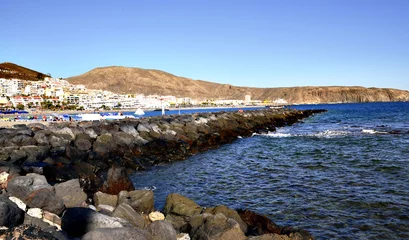 Poster View of Los Cristianos beach,Tenerife,Canary Islands, Spain.Playa de Los Cristianos,Canaries. © svf74