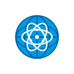 Atom World Logo Icon Design