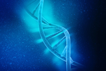 3d render of dna structure, abstract background