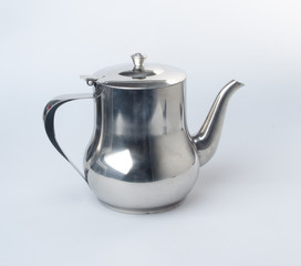 tea pots or stainless steel tea pots on the background.