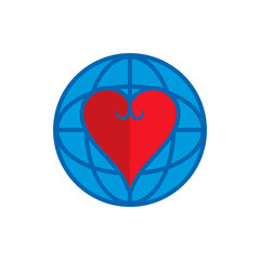 Love World Logo Icon Design