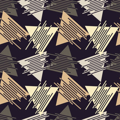Memphis seamless pattern. Geometric seamless pattern in 80s style. Retro motif. Textile rapport. - 193536704