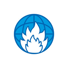 Fire World Logo Icon Design