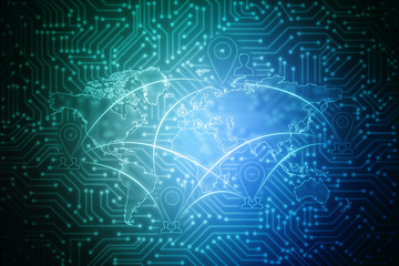 2d illustration world map abstract background