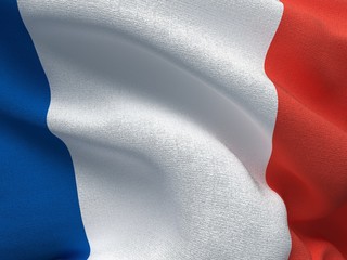 Franch flag on a fabric basis © antibiotik28