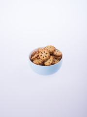 cookie biscuits with filling on background