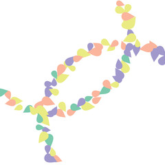 Bright spring background with colored petals. Simple gentle template for the card, invitation, printing. Fashionable decoration with beautiful petals.