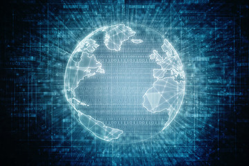 2d illustration world map abstract background