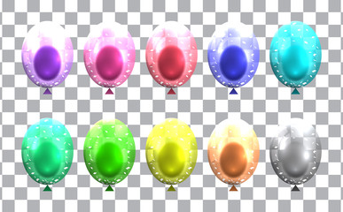 Birthday balloons template. Luxury shiny colorful balloons vector graphic. Vector Illustration of a Happy Birthday Greeting Card Design.