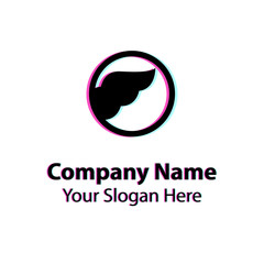 Abstract logo design with glitch effect on white background, Abstract graphic icon, logo design template, symbol for company