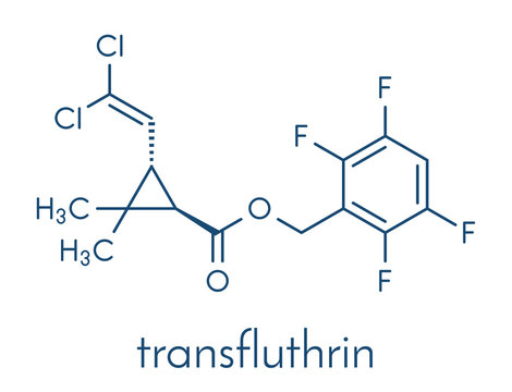 Transfluthrin insecticide molecule. Skeletal formula.