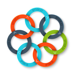 Business data visualization. Abstract rings of cycle diagram with 7 steps, options, parts or processes. Vector business template for presentation. Creative concept for infographic.