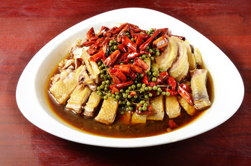   Chinese food- chicken in black bean sauce     