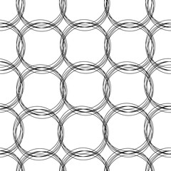 Seamless vector pattern with abstract black circles on white background