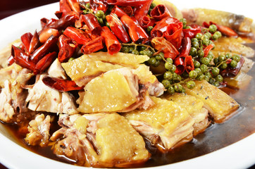   Chinese food- chicken in black bean sauce     