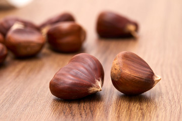 edible chestnut on the table