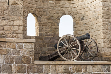 Fortress cannon mounted in the Central part of Baku city, Azerbaijan Republic