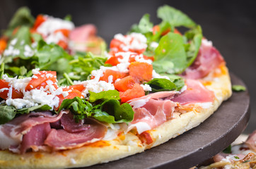 fresh italian pizza close up