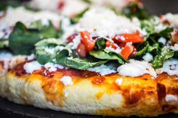 fresh italian pizza close up