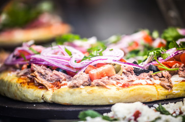 fresh italian pizza close up