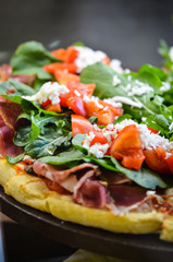 fresh italian pizza close up