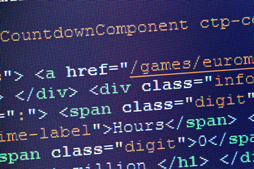 Programming code abstract screen of software developer. Computer script.