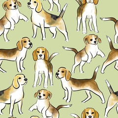 beagle dog seamless
