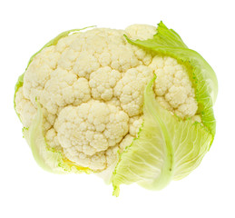 Healthy and diet nutrition. Bio cauliflower on white background