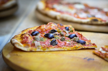 fresh italian pizza close up