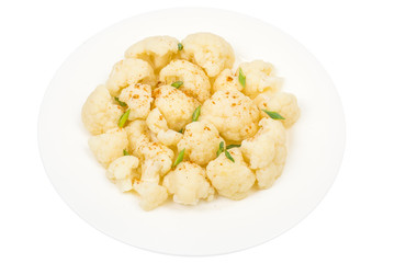 Fototapeta na wymiar Boiled cauliflower for vegetarian and dietary food