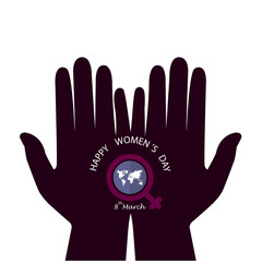 Creative 8 March logo vector design with international women's day icon.Women's day symbol. Minimalistic design for international women's day concept.Vector illustration