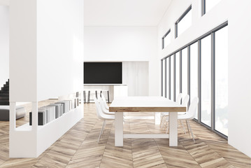 White dining room interior