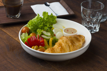 croissant breakfast and background