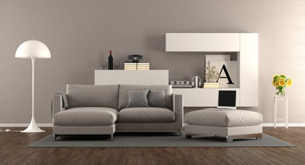 Modern living room with sofa