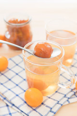 金柑の甘露煮のお湯割