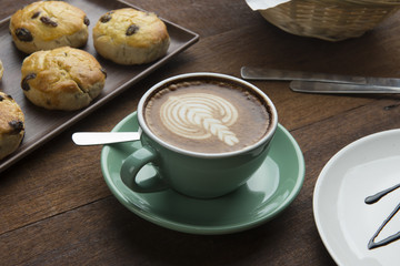 coffee , latte and cakes