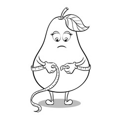 Pear measuring waist coloring book vector