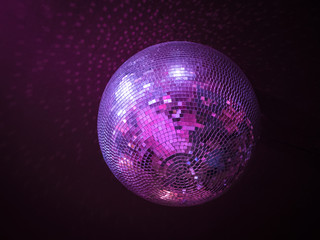 Disco ball hanging in a nightclub, club light